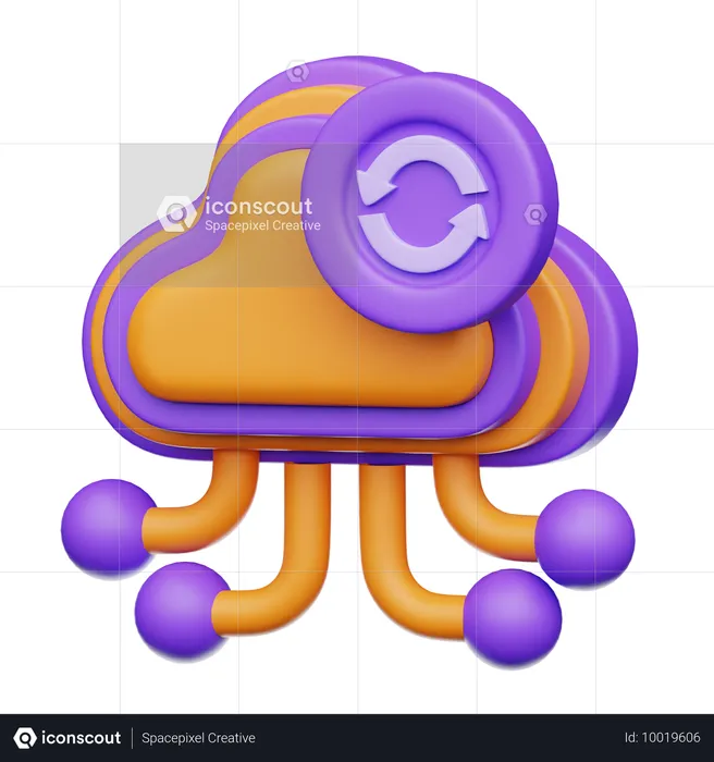 Synchronisation cloud  3D Icon