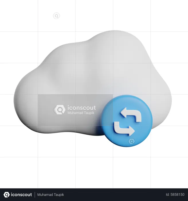 Cloud Sync  3D Icon