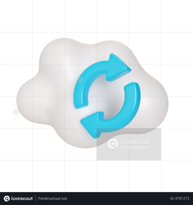 Cloud Sync  3D Illustration