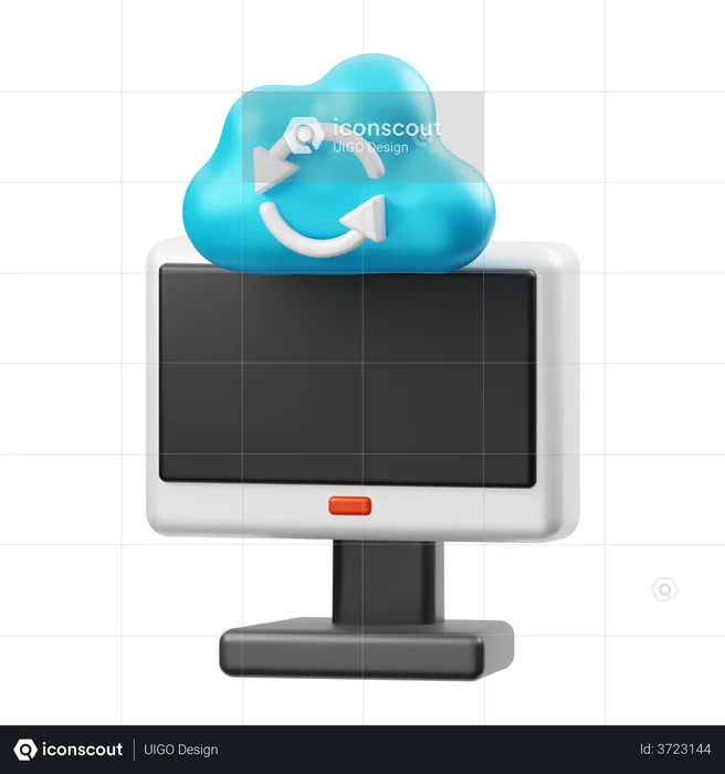 Cloud-Synchronisierung  3D Illustration