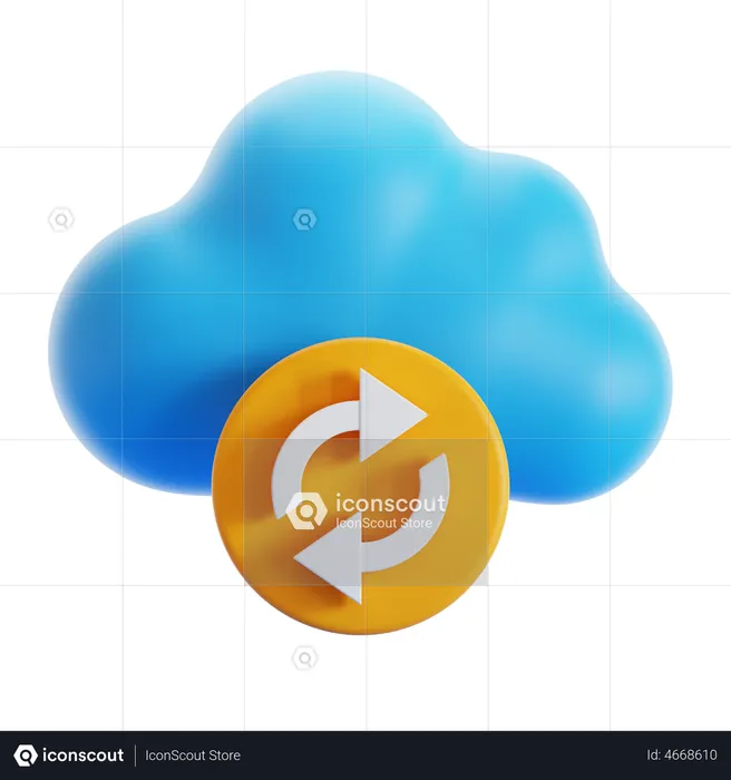 Cloud-Synchronisierung  3D Icon