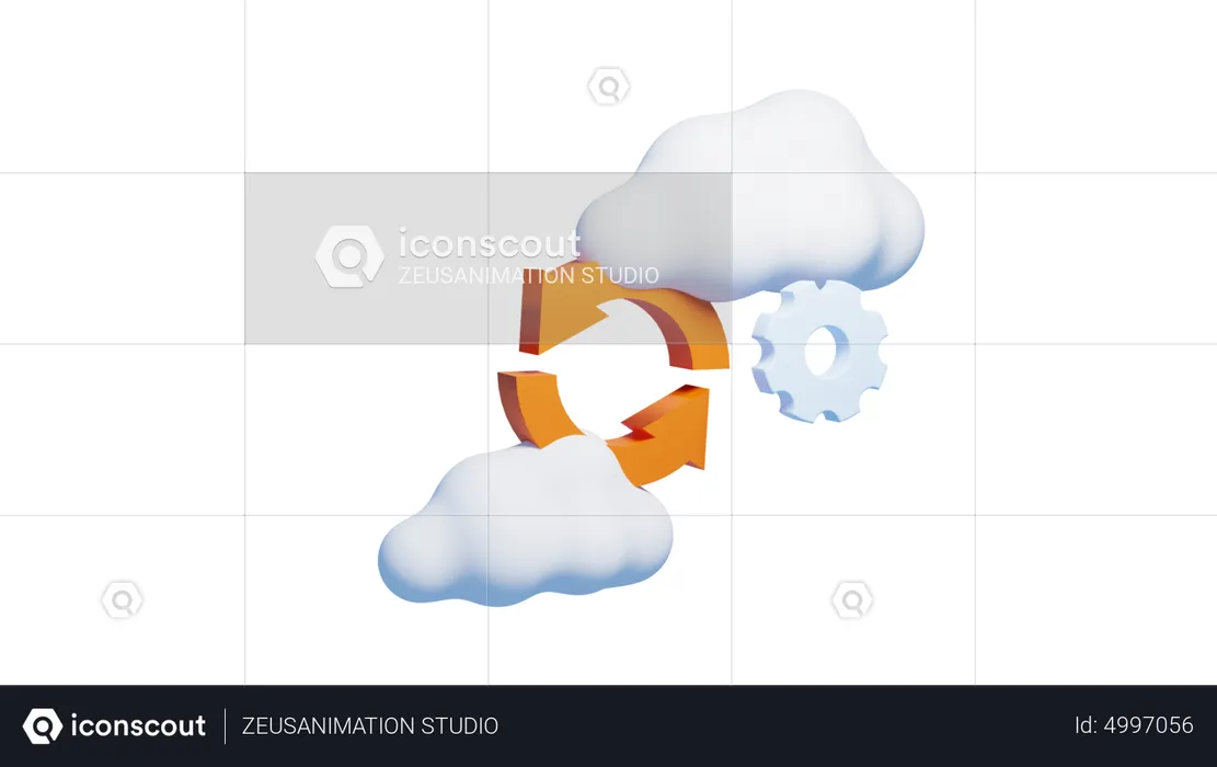 Cloud-Synchronisierung  3D Icon