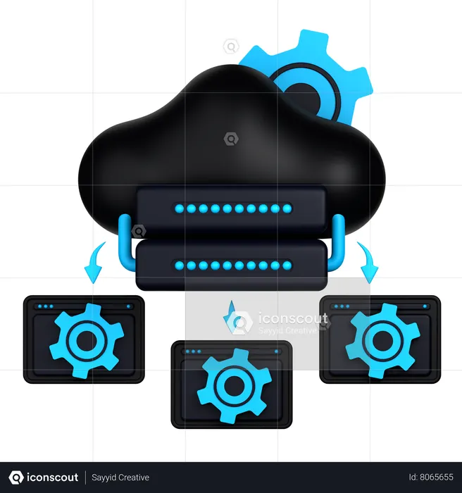 Cloud System  3D Icon