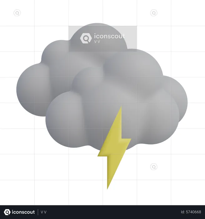 Cloud Thunder  3D Icon