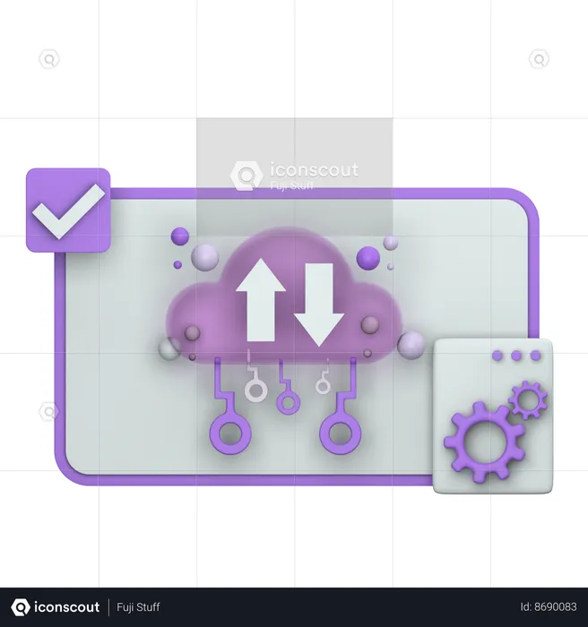 Cloud Transfer  3D Icon