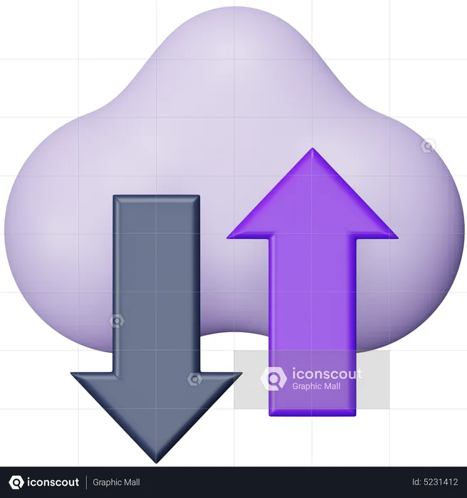 Cloud Transfer  3D Icon