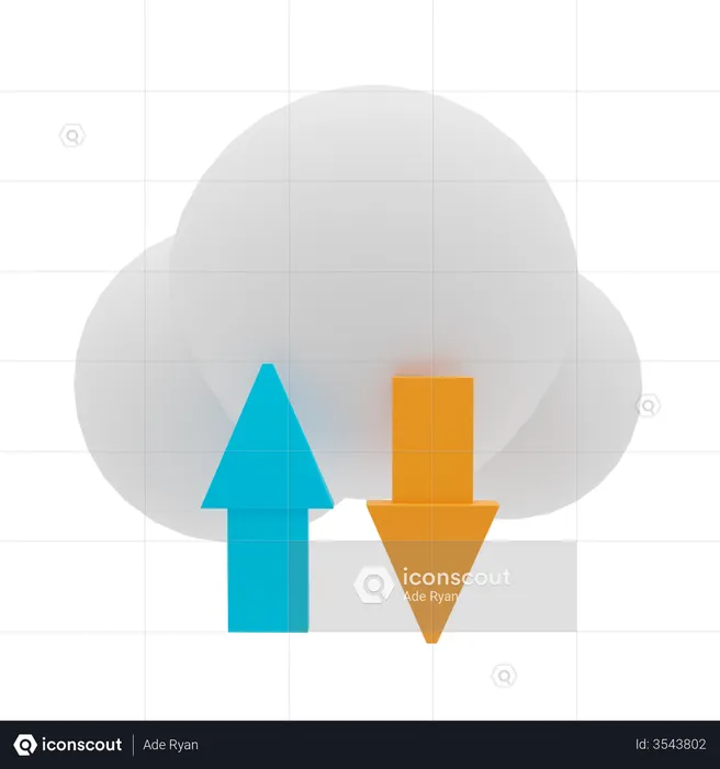 Cloud Transfer Data  3D Illustration