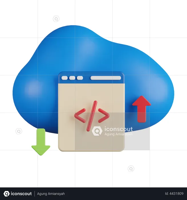 Cloud Transfer Data  3D Illustration