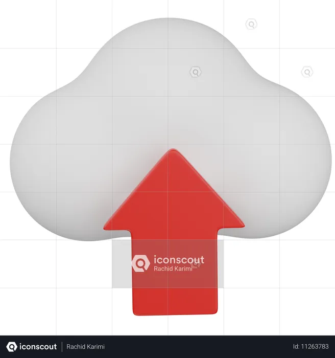 Cloud upload  3D Icon