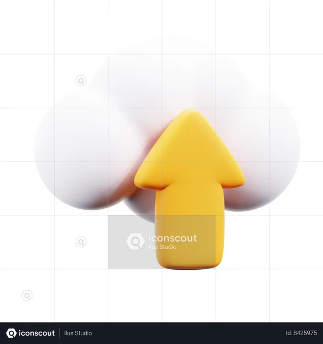 Cloud upload  3D Icon