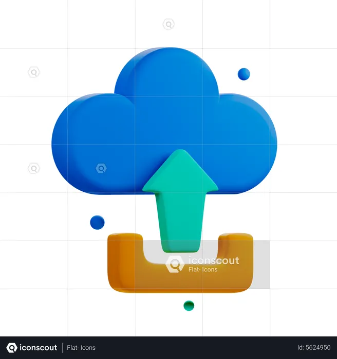 Cloud Upload  3D Icon