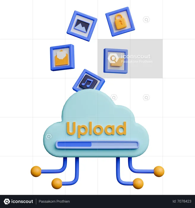 Cloud Upload  3D Icon