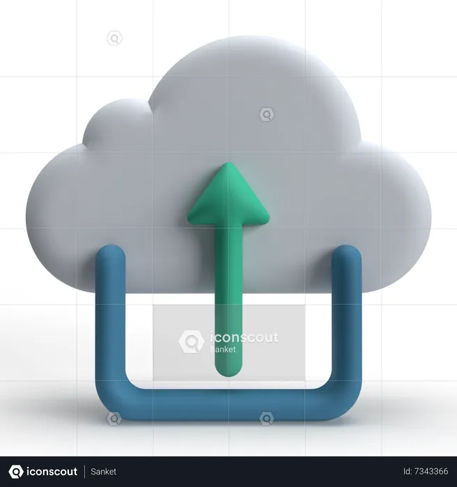 Cloud Upload  3D Icon