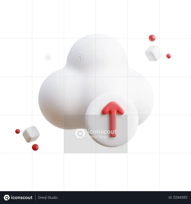 Cloud Upload  3D Icon