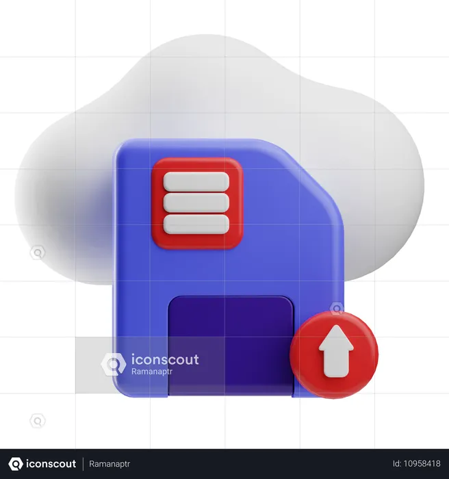 Cloud Upload  3D Icon