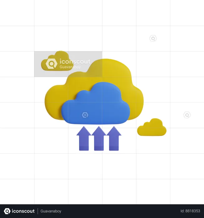 Cloud Upload  3D Icon