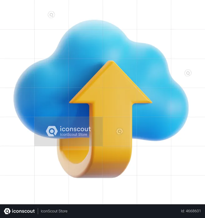 Cloud Upload  3D Icon