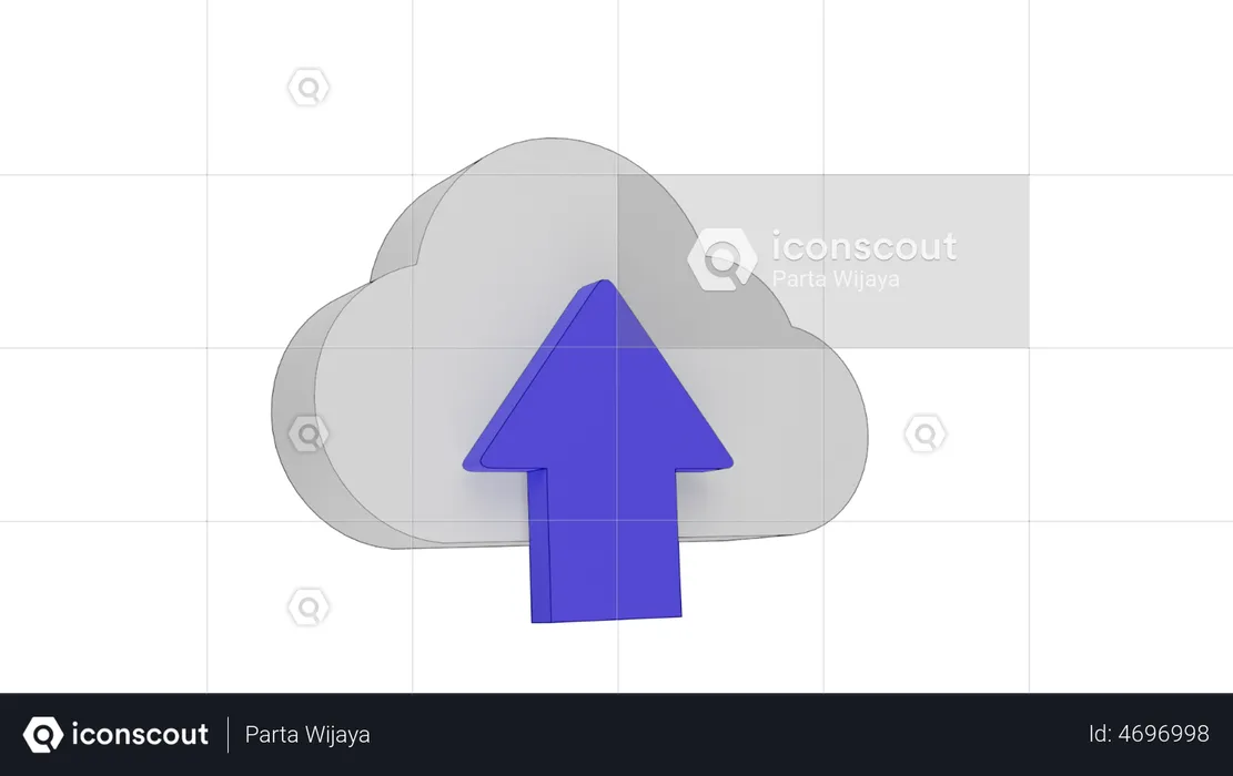 Cloud Upload  3D Illustration
