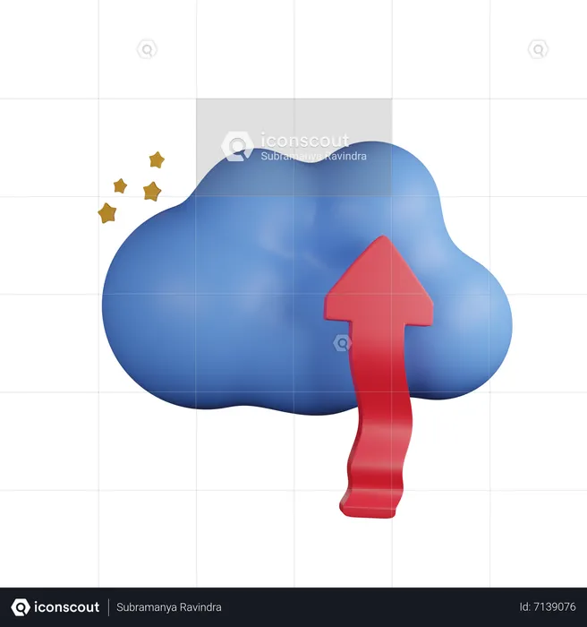 Cloud Upload  3D Icon