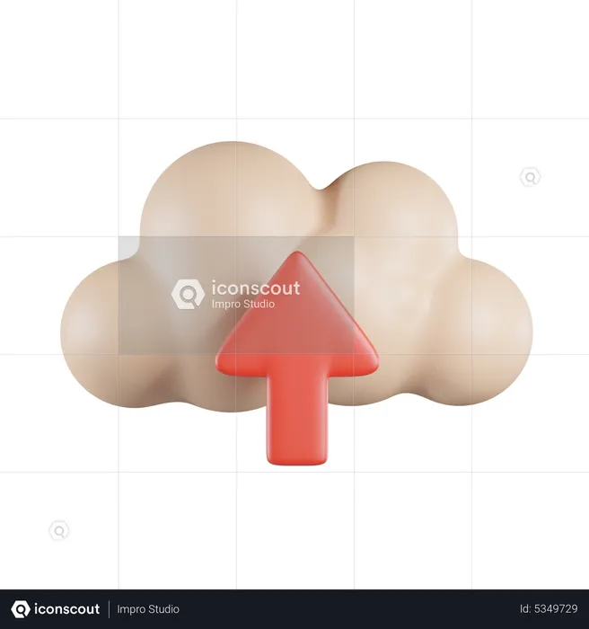 Cloud Upload Data  3D Icon