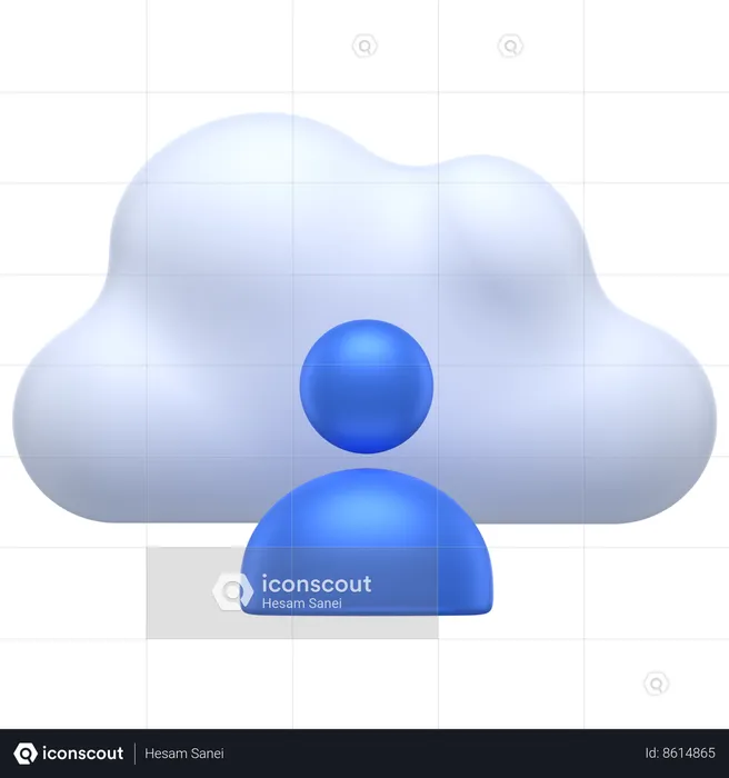 Cloud User  3D Icon