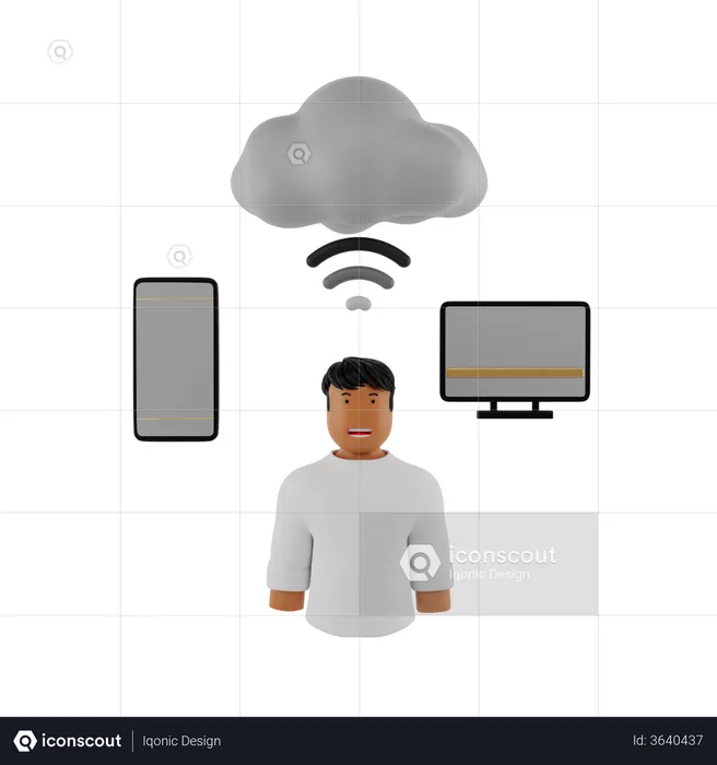 Cloud User  3D Illustration