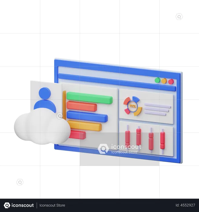 Cloud User Analysis  3D Illustration