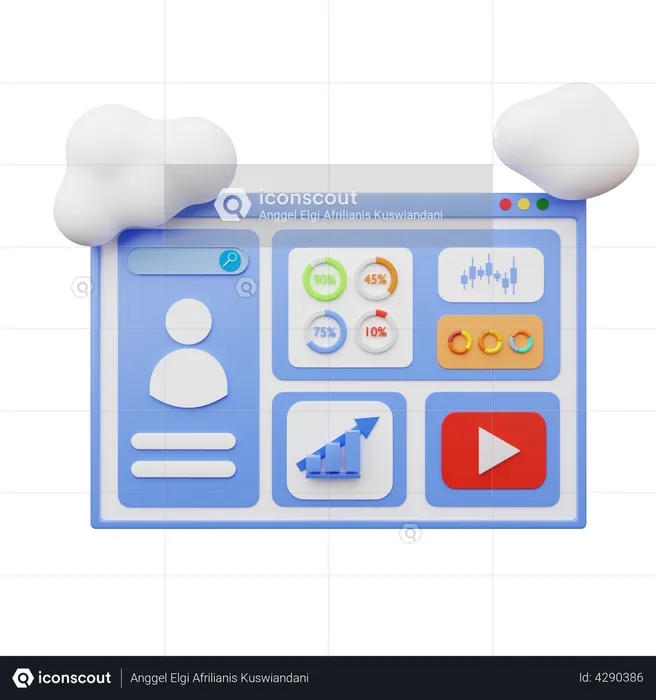 Cloud User Analytics  3D Illustration