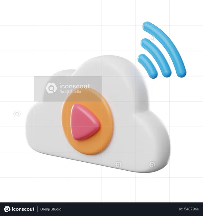 Cloud Video  3D Icon