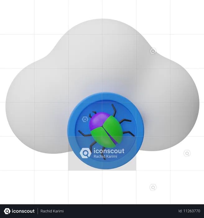 Cloud virus  3D Icon