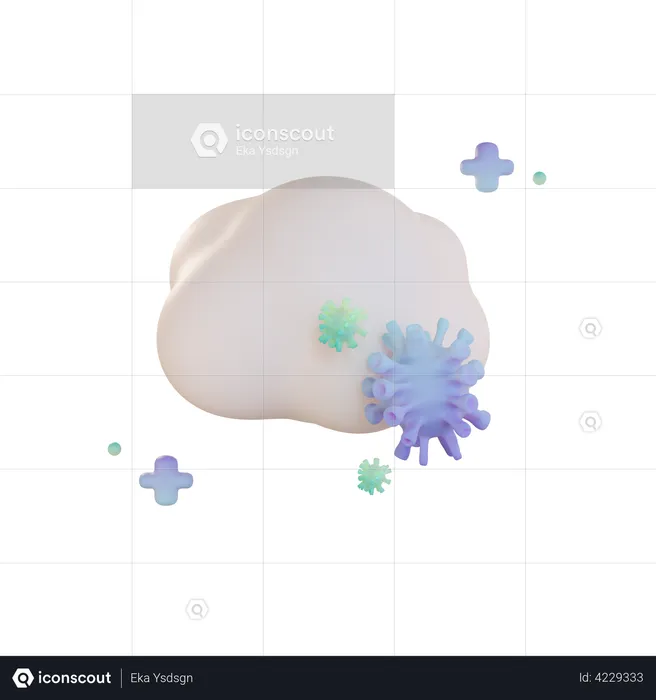 Cloud Virus  3D Illustration
