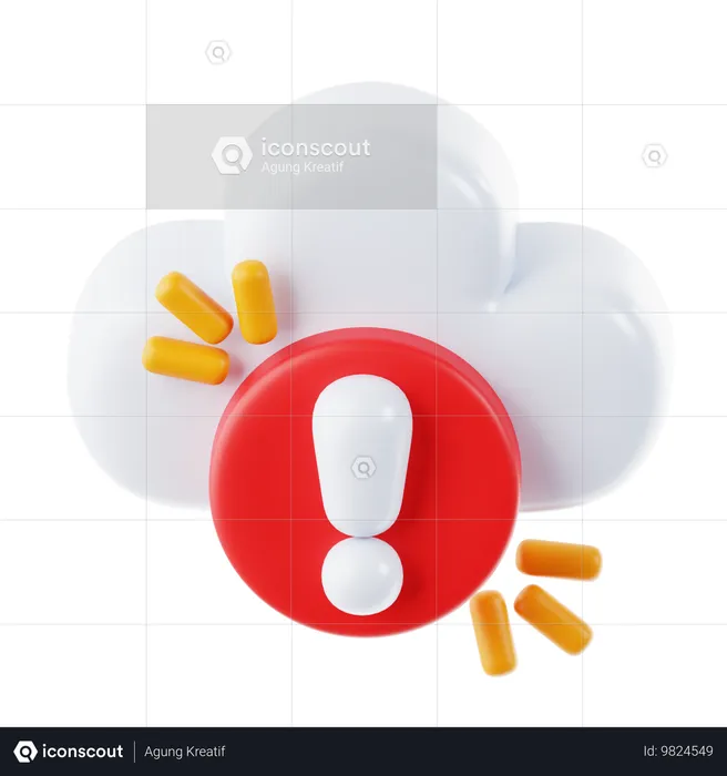 Cloud Warning  3D Icon