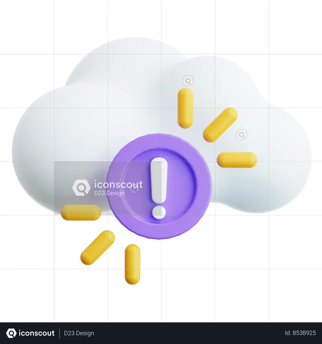 Cloud Warning  3D Icon