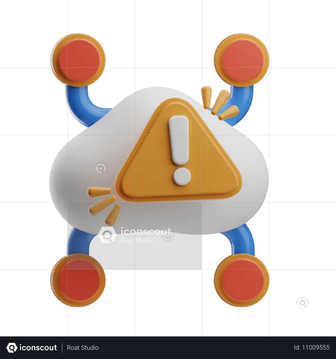 Cloud warning  3D Icon