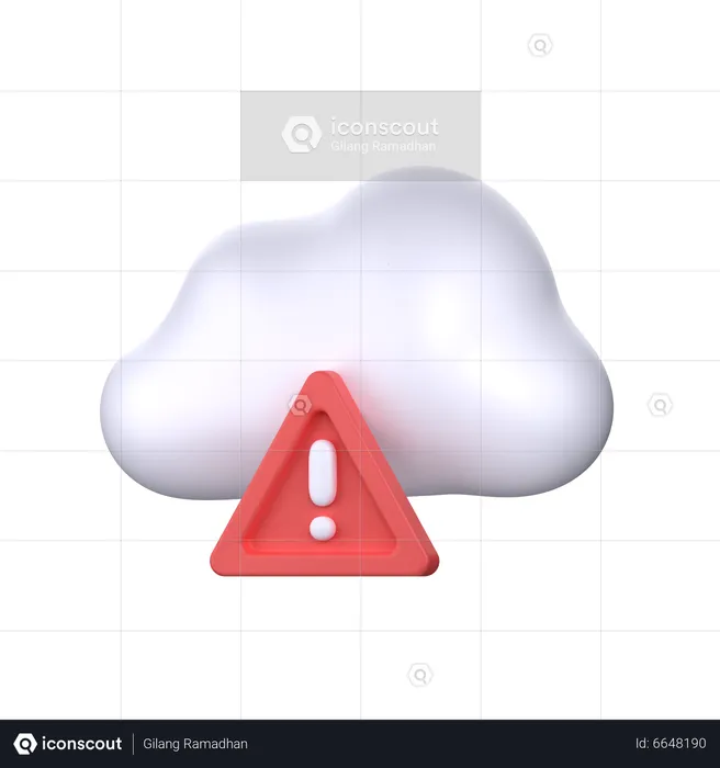 Cloud Warning Alert  3D Icon