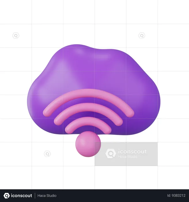 Cloud Wifi  3D Icon