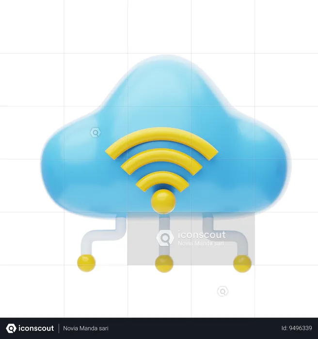 Cloud Wifi  3D Icon