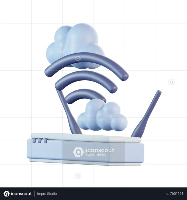 Cloud wireless  3D Icon