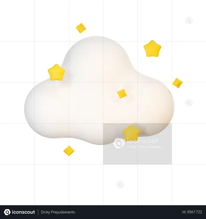 Cloud with stars  3D Icon