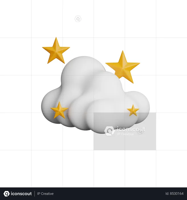 Cloud with Stars  3D Icon