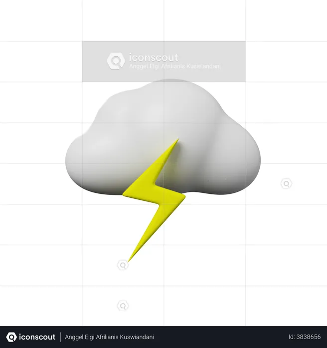 Cloud With Thunderstorm  3D Illustration