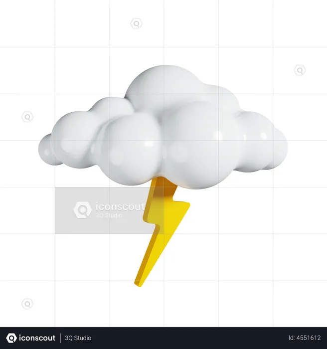 Cloudy And Thunderstorm  3D Illustration