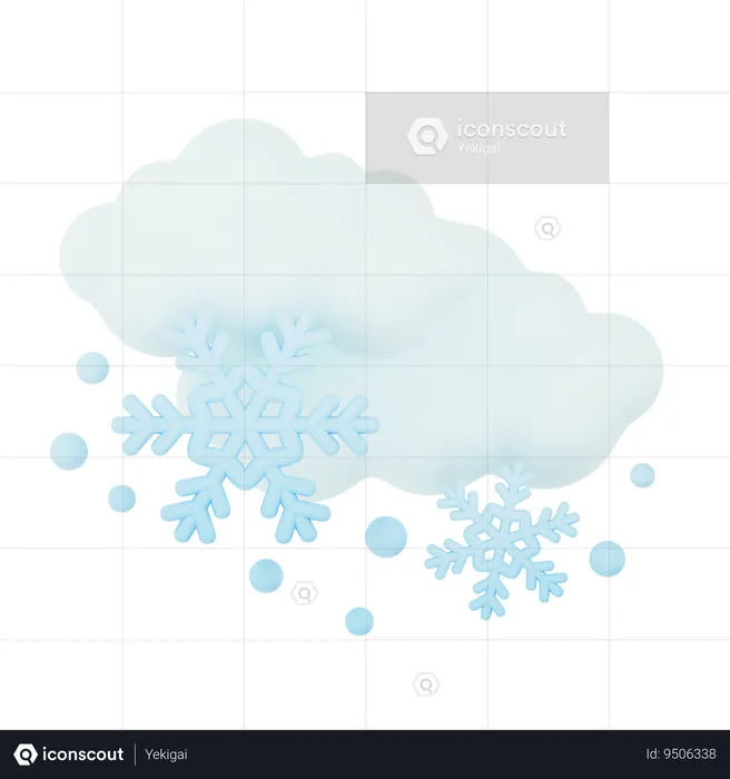 Cloudy Hail  3D Icon