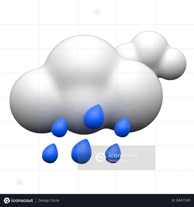 Cloudy Heavy Rain  3D Icon