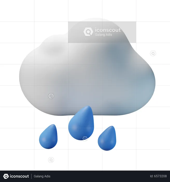 Cloudy Heavy Rain  3D Icon