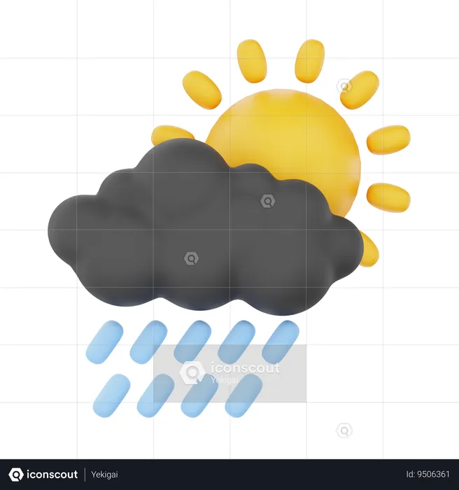 Cloudy Heavy Rain Day  3D Icon