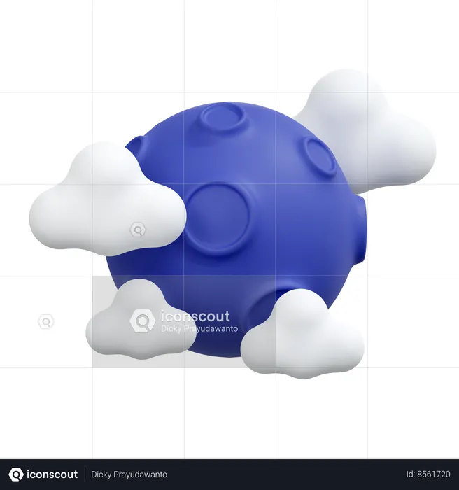 Cloudy night  3D Icon