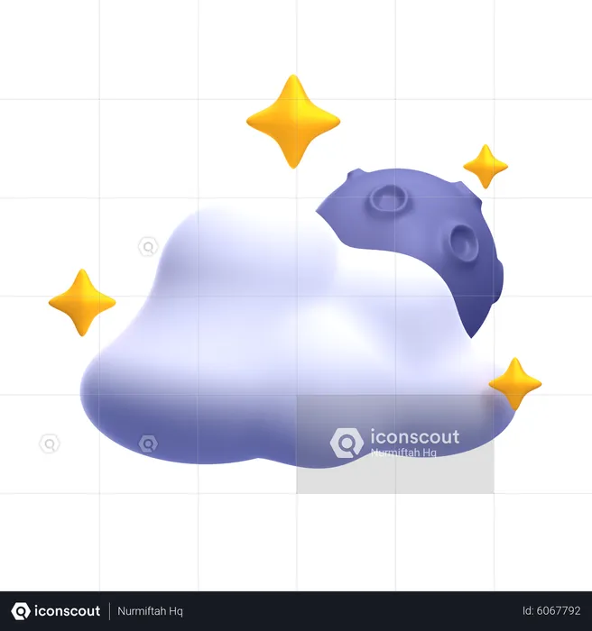 Cloudy Night  3D Icon