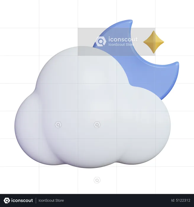 Cloudy Night  3D Icon