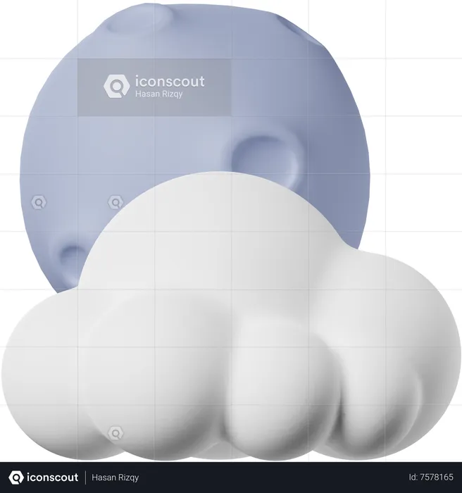 Cloudy Night  3D Icon